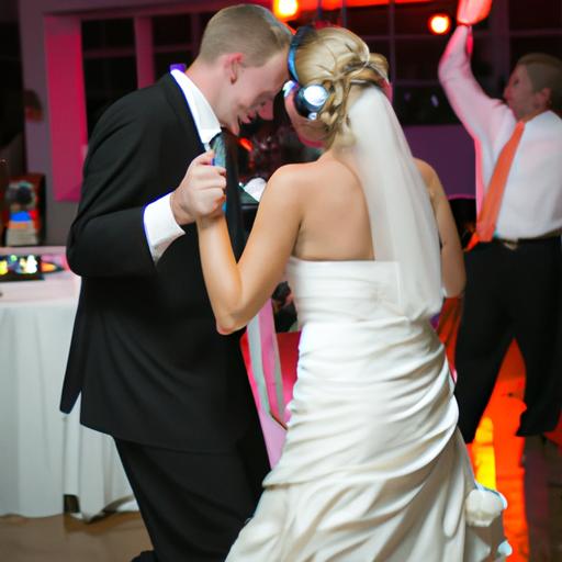 The newlyweds share a special moment on the dance floor as the DJ plays their favorite song