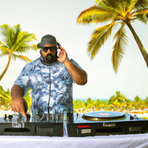 Chilling out to DJ Big Dris' beats on a tropical beach