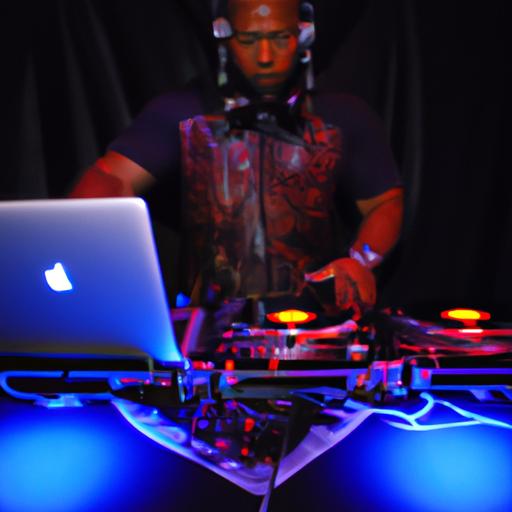 DJ Graham Interception showing off his one-of-a-kind skills and equipment during a performance