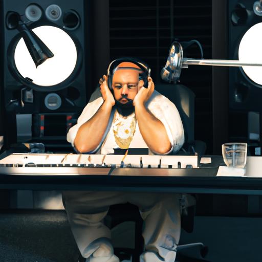DJ Khaled hard at work in the studio producing new music