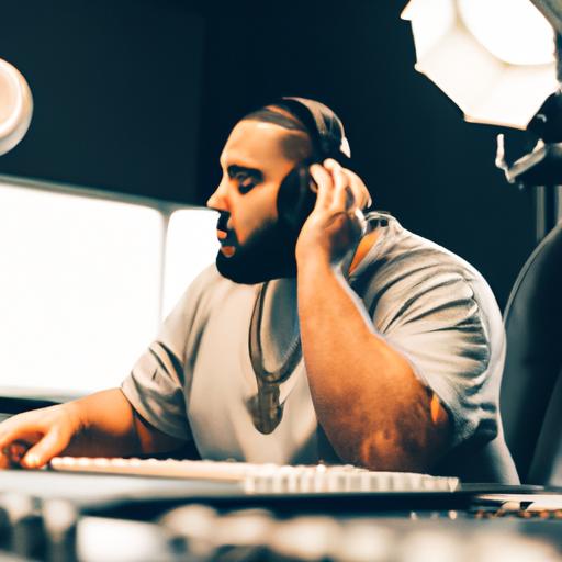 DJ Khaled working hard in the studio to create his next chart-topping hit.