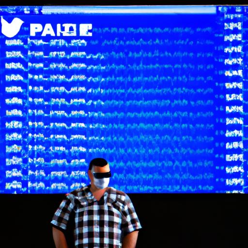 DJ Panz promoting his Twitter presence and engaging with his followers on a big screen