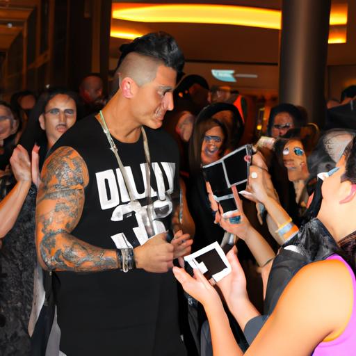 Fans get up close and personal with DJ Pauly D after an unforgettable performance at a Las Vegas hotspot.
