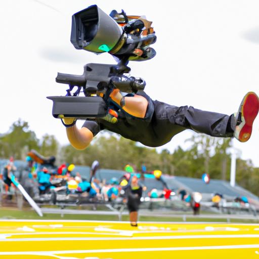 The high-quality resolution of the DJ Phantom Camera allows for crisp and clear sports photography.