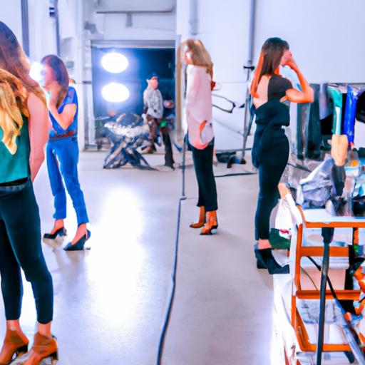 DJ Qualls and fellow models getting ready to hit the runway.