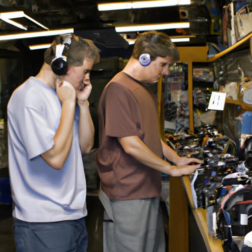 Selecting the perfect pair of headphones for their next gig.