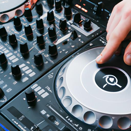 The whirling disc DJ mixes and blends tracks seamlessly to keep the crowd moving.